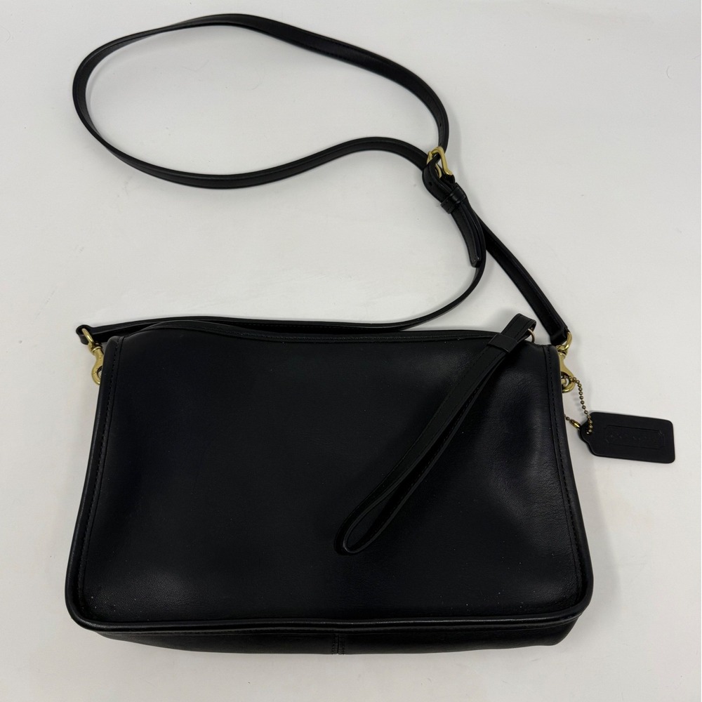 VTG RARE Coach Bag 9455 Clutch NYC Creed Black Leather Cashin Crossbody-EUC!